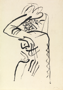 Treurende Orpheus, Brussel 1950, Ink on paper, 73 x 52 cm